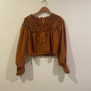 Women's Free People Rust Button-Up Top